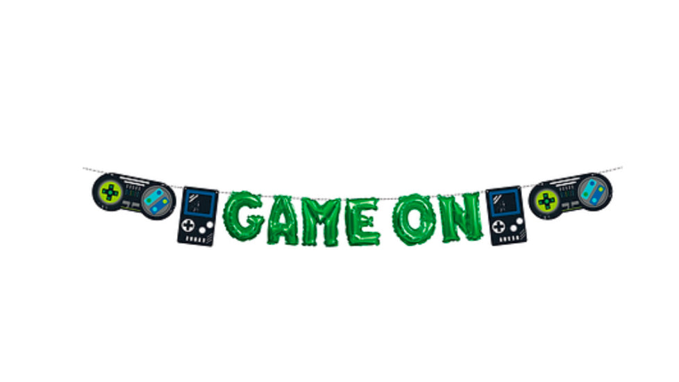 Game On foil balloon banner kit