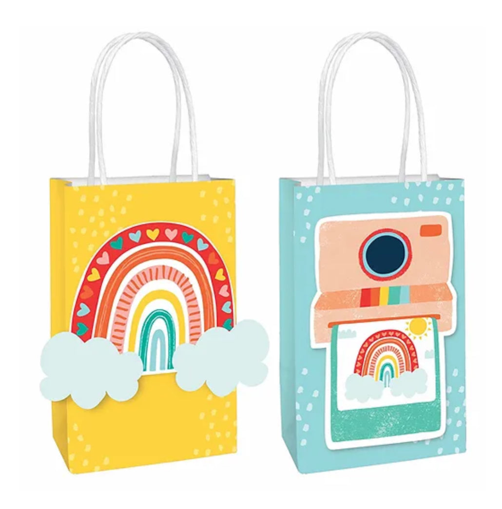 Rainbow retro kraft bags